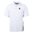thumbnail image 2 of Men's Cutter & Buck White Denver Broncos Throwback Logo Virtue Eco Pique Tile Recycled Polo, 2 of 3