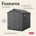 thumbnail image 5 of Keter Darwin 6 by 8 Foot Outdoor Garden Tool Storage Shed, Graphite Gray, 5 of 19