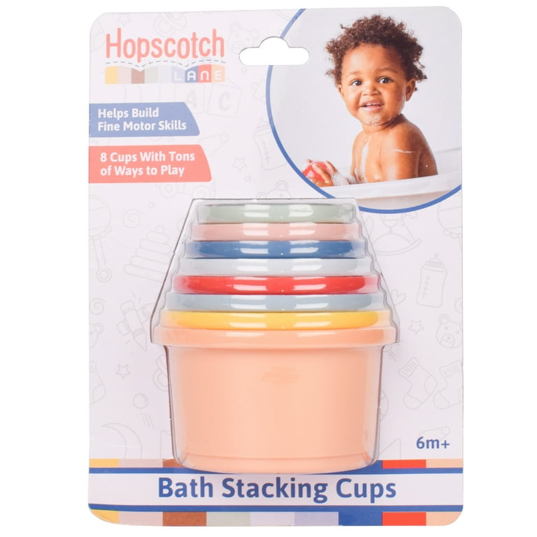 Hopscotch Lane 8 Piece Bath Stacking Cups, Children 6+ Months