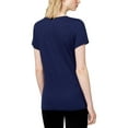 thumbnail image 2 of MAISON JULES $29 Womens New 1307 Navy Printed Jewel Neck Short Sleeve Top XS B+B, 2 of 2