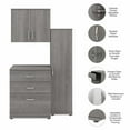 thumbnail image 3 of Pemberly Row Ensemble de Rangement Modulaire pour Garde-Robe de 3 Pcs avec Armoires en Gris Platine, 3 of 8