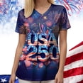 thumbnail image 4 of UngA 250 Anniversary USA Shirt Women 250th T Shirts American Flag Patriotic 250 Years Womans Shirts (Dark Purple,M), 4 of 8