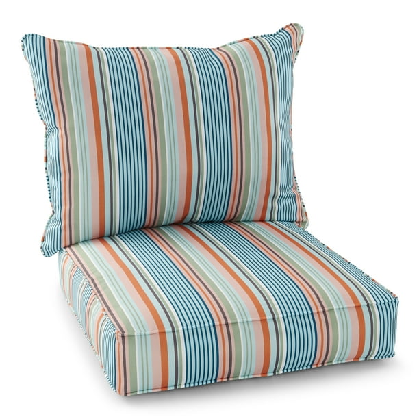 Mainstays Outdoor Multicolor Stripe Deep Seating Cushion Set Walmart