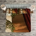 thumbnail image 3 of Ambesonne Gothic Quilted Bedspread Set 3 Pcs, Greek Scenery Sunset, King Size, Multicolor, 3 of 3