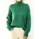 thumbnail image 4 of Suéter casual de mujer de moda europea y americana, jersey de punto suelto de manga larga torcida con cuello de tortuga, ropa de mujer de otoño e invierno, 4 of 5