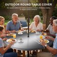 thumbnail image 3 of Round Outdoor Tablecloth with Umbrella Hole and Zipper, Black Grey Ombre Tablecloth with Elastic Waterproof, Contemporary Abstract Gradient Patio Table Covers for 36" - 44" Picnic Pool Tables, 3 of 9