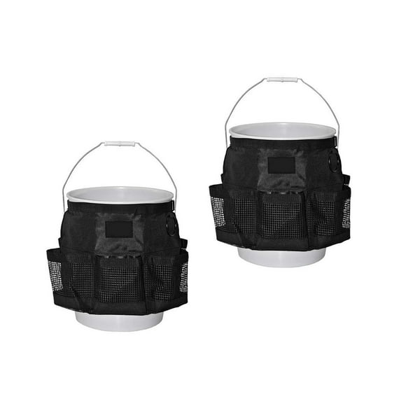 2x Car Wash Bucket Tool Organizer Large Capacity Fishing Bucket Storage for 5 Gallon Bucket Camping