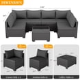 thumbnail image 7 of JORVIMAX Patio Furniture Sets 7 Pieces Outdoor Conversation Set All Weather Modular Sectional Sofa Wicker Rattan Sofa With Dark Gray Cushion, 7 of 7