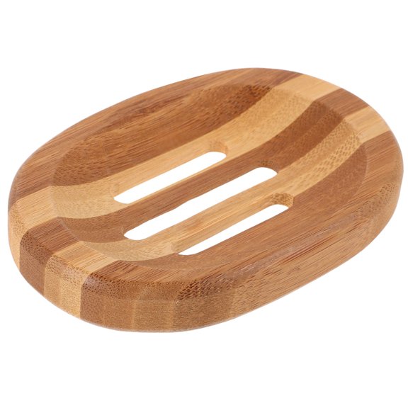 VORCOOL Soap Tray Wooden Rustic Oval Soap Dish Brown 1Set