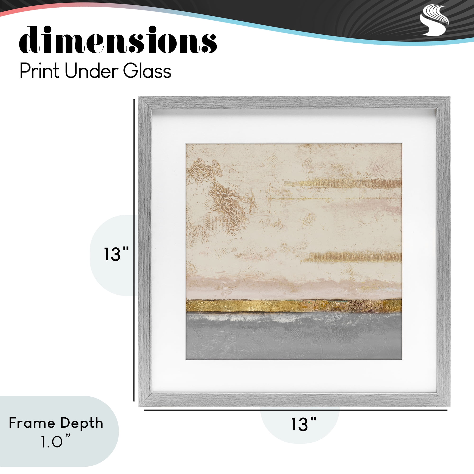 Stupell Industries Soft Sea Abstract Gray Framed Print Under Glass, design by Patricia Pinto