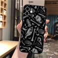 thumbnail image 1 of Funda de teléfono negra para iPhone 14, 13, 12, 11 Pro, XS Max, 6 S, 8, 7 Plus, X, XR, 5S, SE, 12Mini, Reaper Grim, funda de silicona suave con esqueleto de calavera Fivean unisex, 1 of 2