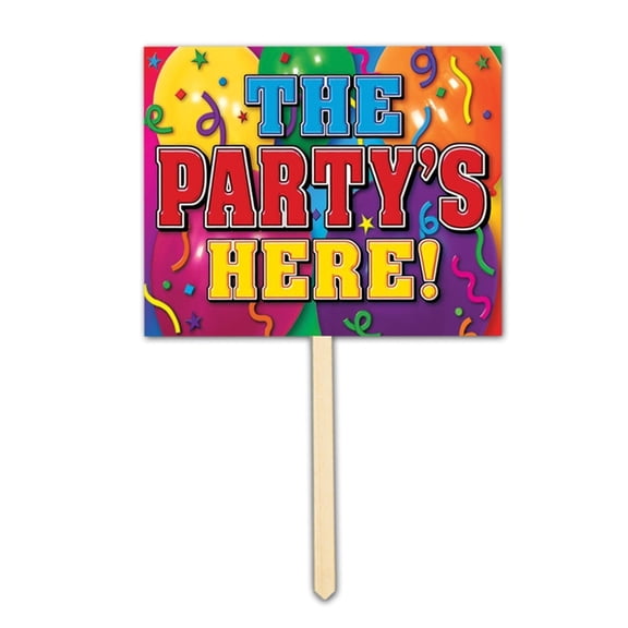 6 Pack Beistle The Party's Here! Yard Sign