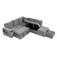 thumbnail image 5 of EUROCO 7-Seater Sectional Sofa Couch, 90.6" Modular Sleeper Sofa with Pull Out Bed, L-Shaped Sectional Couch with Storage,USB Ports,Cup Holders and Movable Ottoman for Apartment, Living Room, 5 of 7