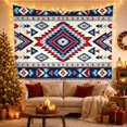 thumbnail image 3 of Symmetrical Diamond Medallion Set Against Off-White, Majestic Boho for Wall Art Lovers, Southwestern Home Decor, Birthday Gift, Tapestry Wall Hanging for Bedroom and Living Room, 3 of 7