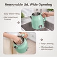 thumbnail image 4 of Mecity Retro Electric Kettle, 1.7L Hot Water Boiler with Thermometer, Stainless Steel Interior, 1500W Fast Boil Tea Kettle, Double Wall Cool Touch, Wide Mouth, Green, 4 of 7