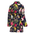 thumbnail image 2 of Parrot Toucan Tropical Pattern Women Bathrobe One Size Univeral Fits, Tropical Floral Hawaiian Parrot Fashion Lightweight Plush Fleece Long Robe For Women, 2 of 3