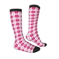thumbnail image 4 of Lsque Plaid Heart Printed Crew Socks Men's Women's LightWeight Thin Casual Calf Socks ,Knee High Socks,Cotton Socks, 4 of 9
