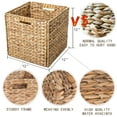 thumbnail image 3 of VK.Living Water Hyacinth Storage Foldable Basket, 12x12, 4 Pack, All Occasion, 3 of 8