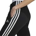 thumbnail image 3 of adidas 3-Stripes Fleece Cuffed Pants (Womens, Black/White 1, XS, One Size), 3 of 3