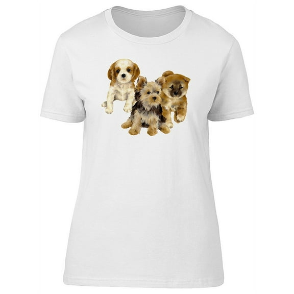 A Set Of Three Puppies T-Shirt Women -Image by Shutterstock, Female x-Large