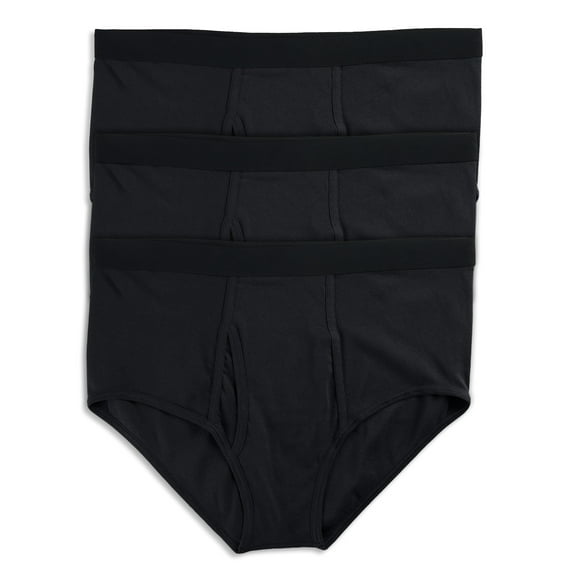 Harbor Bay by DXL Big and Tall Men's Color Briefs, Black, 4XL, Pack of 3