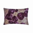 thumbnail image 5 of Purple Lumbar Pillow Cover, Ribbon Rose Flower Lumbar Pillow Cover, 12x14 inch (30x35 cm) Lumbar Pillow Cover, Rectangle Silk Lumbar Pillow Cover, Floral Modern - Wine Roses, 5 of 10