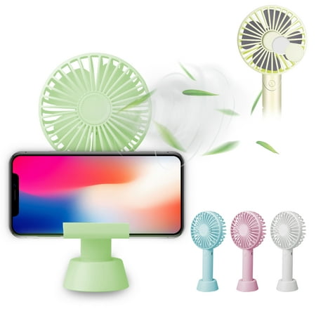 Mini Handheld Fan USB Desk Fan, Small Personal Portable Table Fan with USB Rechargeable Battery Operated Cooling Electric Fan, with Removable Aromatherapy Tablets and Phone Holder
