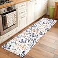 thumbnail image 2 of Grey Orange Botanical 2'x6' Runner Rugs for Hallway Kitchen Bedside Non Slip, Watercolor Spring Floral Summer Leaf Entryway Rug Runners with Rubber Backing, Long Carpet Runner for Laundry Room, 2 of 8