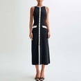 thumbnail image 2 of jtjvou Womens Elegant Dress Knit Sleeveless Summer Button Bodycon Office Work Business Casual Solid Dresses White M, 2 of 8
