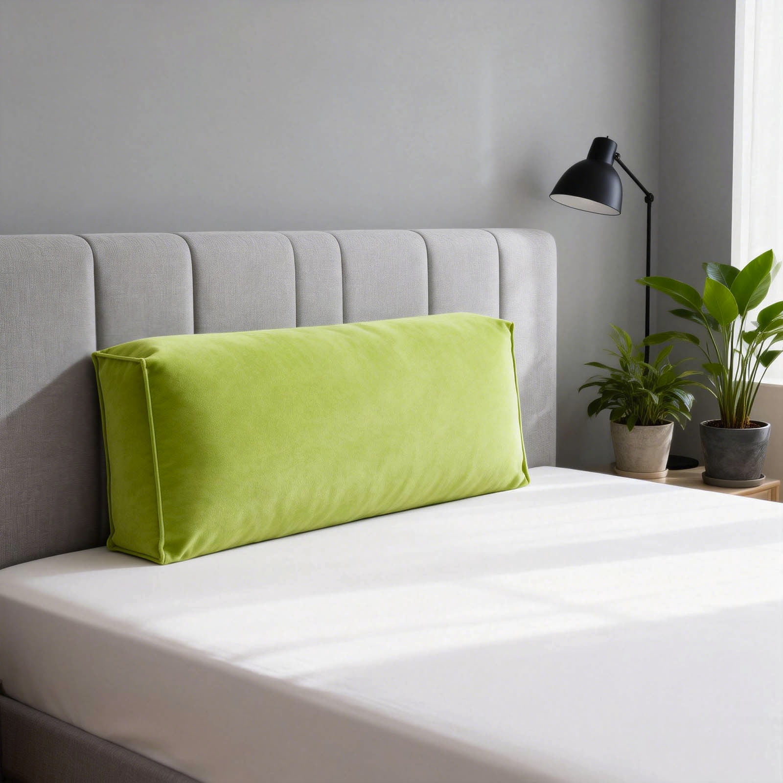 Gytml Couch Back Cushion, Pure Color Sofa Back Support With Removable Velvet Cover, Comfortable Machine Washable Large Lumbar Support Pillow For Sofa Bedside Window D-80x45x12cm