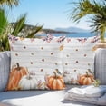 thumbnail image 3 of Fall Outdoor Pillow Covers 26x26 Inch Throw Pillow Covers Set of 2 Waterproof Decorative Pillow Cases Thanksgiving Pumpkin Autumn Leaves Gray Wood Grain Cushion Covers for Patio Furniture Garden, 3 of 8