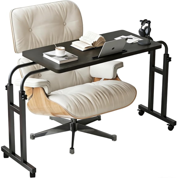 Mobile Over The Bed Recliner Table - Adjustable Height & Length, Stable Laptop Tray Chair Table with Wheels for Kids & Adults
