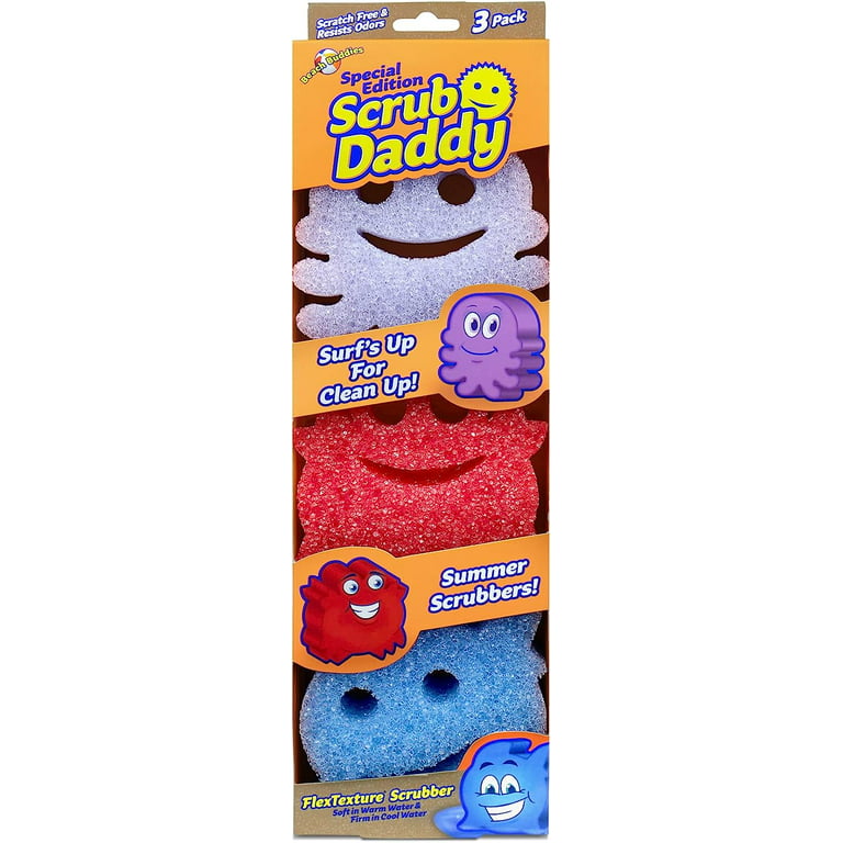 Scrub Daddy Sponge Set - Holiday Shapes - Non Scratch Scrubbers for Dishes  and Home, Odor Resistant, Temperature Controlled, Soft in Warm Water, Firm  in Cold, Deep Cleaning, (3 Count (Pack of