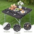 thumbnail image 4 of Black and White Geometric Boho Pattern Square Fitted Tablecloth with Elastic Edge,Square Table Cover,Washable Elastic Table Cover for Home Kitchen Party Decor 36"x36", 4 of 6