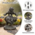 thumbnail image 3 of The Growing Ground Frog Garden Statue, Hand-Painted Jumping Frog Decor for Indoor & Outdoor Use, Yard, Lawn, Patio, Bronze, 3 of 9
