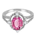 thumbnail image 3 of Mauli Jewels Rings for Women 1.87 Carat Pink Topaz and Diamond Ring 4-Prong 10K White Gold, 3 of 6