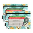 thumbnail image 2 of Pineapple Flower Coconut Drink 2 Pack Pencil Pouch for 3 Ring Binder Smooth Zipper Folders with Pockets Clear Window Pencil Case, 2 of 6