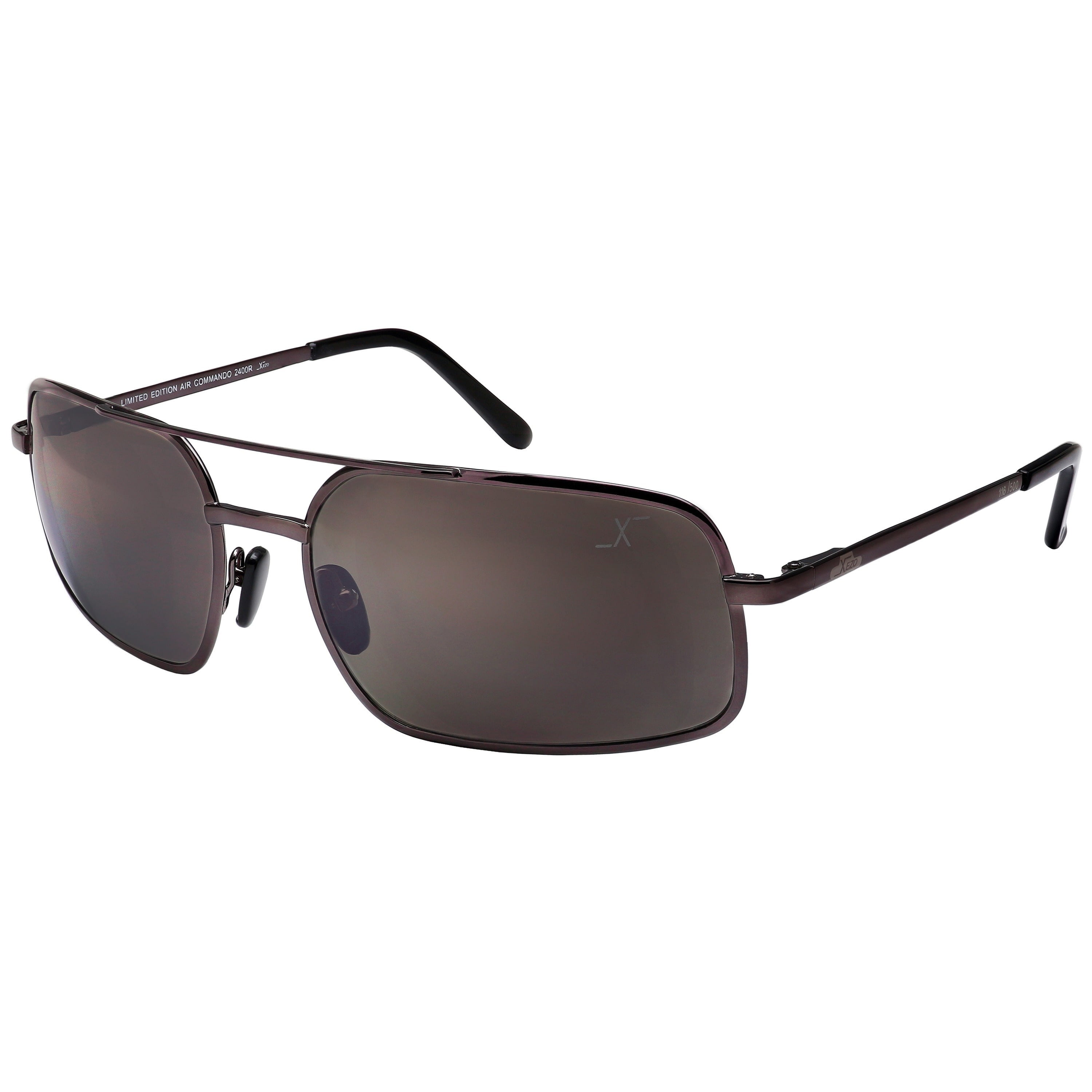 Xezo Polarized Genuine Glass Brown Lenses Titanium Aviator Retro Style Designer Sunglasses Driving Fishing