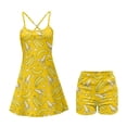 thumbnail image 4 of Garronmavis Yellow Banana Womens Tennis Dress with Shorts Breathable A Line Athletic Golf Dress Sleeveless Spaghetti Strap Athletic Tank Dresses Fruit Print Outfits, Size S, 4 of 7