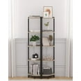 thumbnail image 6 of Corner Shelf Stand, Corner Bookshelf, Storage Standing Shelf Unit with Metal Frame, Plant Stand, Corner Bookcase for Living Room, Home Office, Bedroom, 5-Tier Greige, 6 of 17