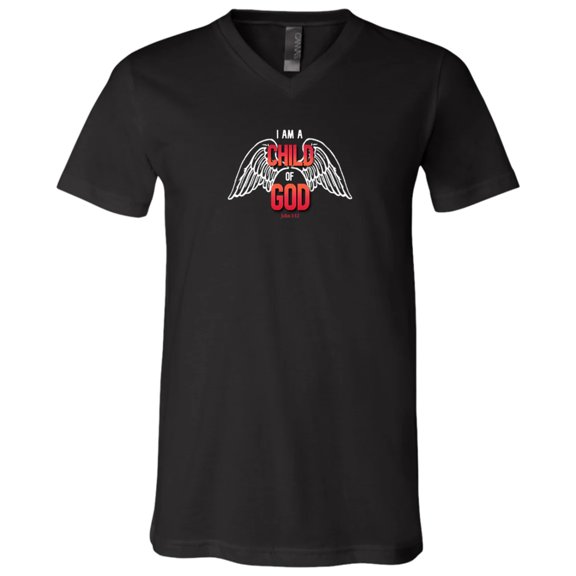 I am a Child of God Men Unisex Jersey SS V Neck Tee