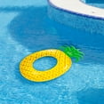 thumbnail image 2 of Northlight 72" Yellow Pineapple Inflatable Tube Ring Swimming Pool Float, 2 of 6