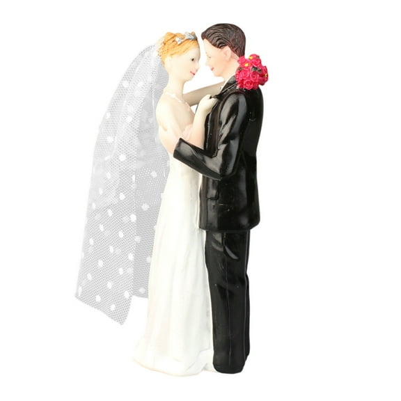 HUONA Wedding Cake Topper Bride and Groom Resin Figurine Couple Wedding Cake Topper Valentines Day Gifts