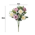 thumbnail image 6 of dianhelloya Colorful Artificial Rose Bouquet with Green Leaves Curly Edge Realistic Reusable Non-withering Home Wedding Party Bridal Faux Flower Decoration Photo Props Champagne, 6 of 8