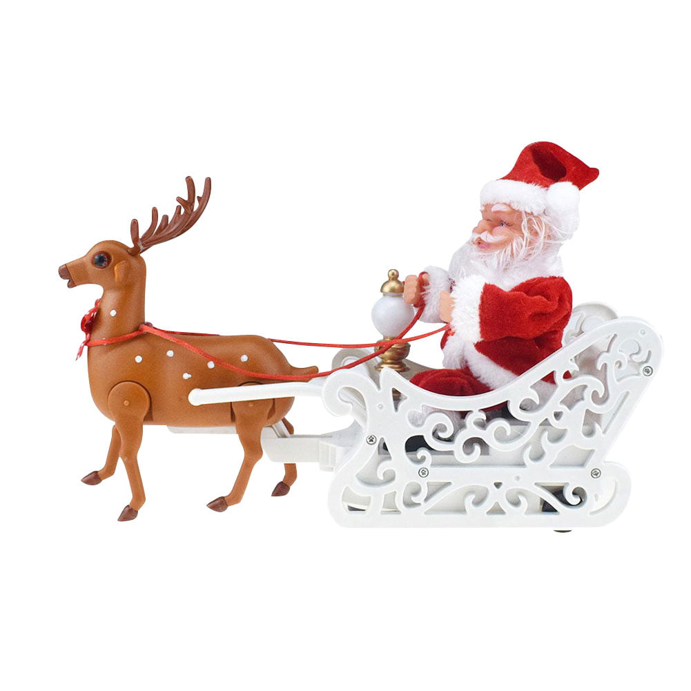 Details about   Electric Musicial Elk Sled Christmas Santa Claus Kid Toy Car Xmas Decor Fun Gift 
