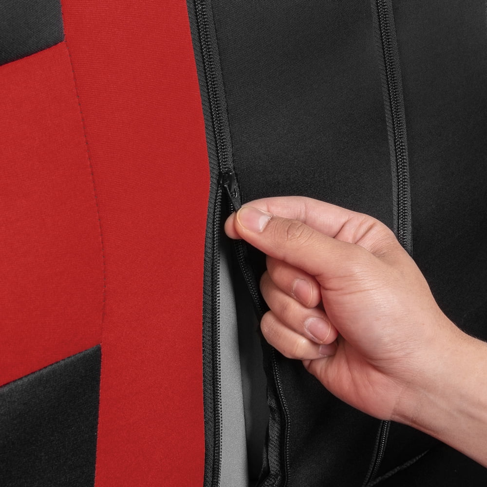 carXS Forza Red Car Seat Covers Full Set, Front & Back Seat Covers for Cars