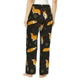 thumbnail image 3 of Disketp Royal Corgi1 Print Women'S Comfy Pajama Pants Casual Drawstring Palazzo Lounge Wide Leg Pants, 3 of 9