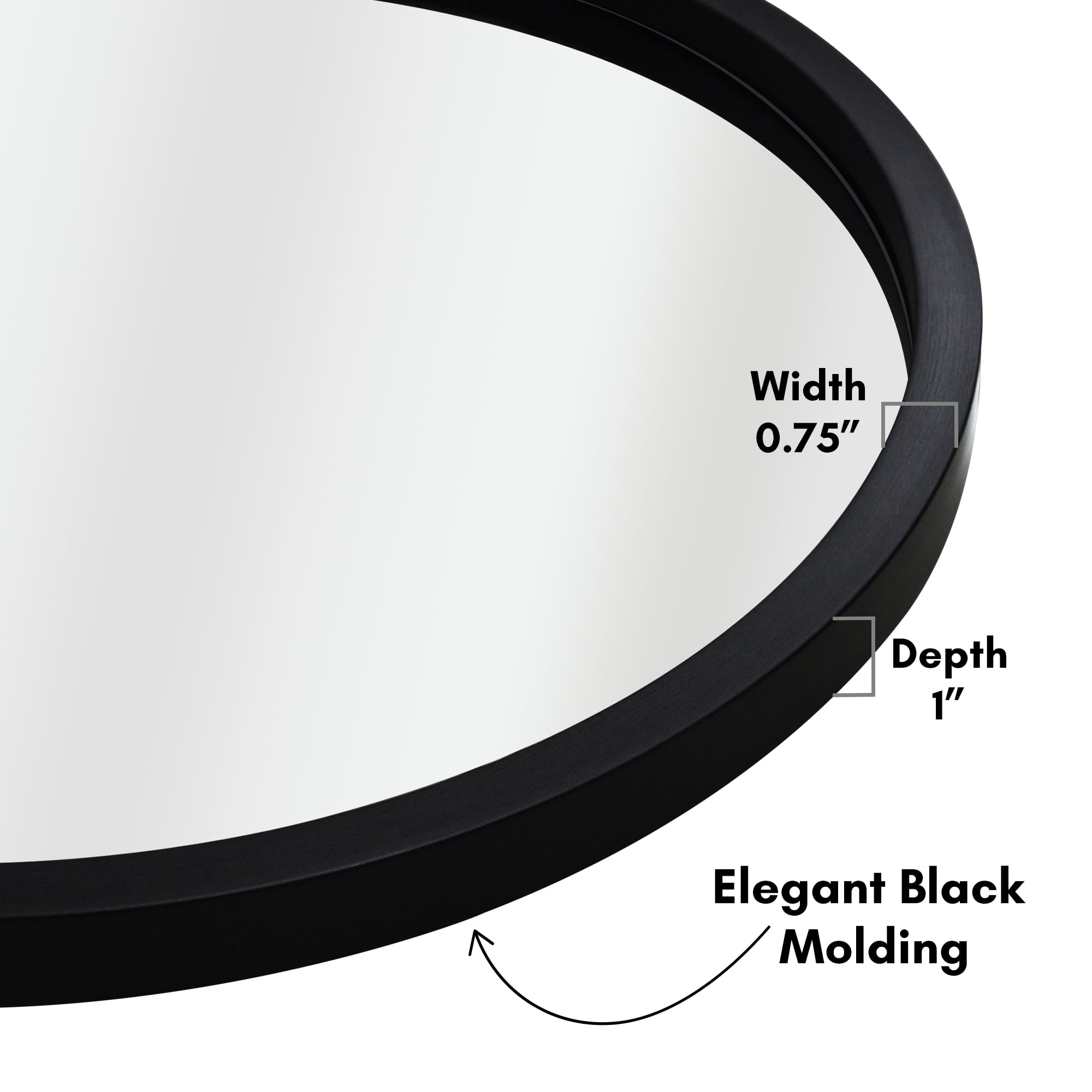 Americanflat - 20x20 Framed Black Round Mirror - Circle Mirror for Bathroom, Bedroom, Entryway, Living Room
