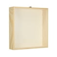 thumbnail image 1 of Unique Bargains 12x12 Wooden Shadow Box Display Case Memory Box with Glass Window, Natural Color, 1 of 5