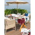 thumbnail image 5 of Outdoor Tablecloth with Umbrella Hole for Patio/Picnic/Party/Camping, 4th of July Waterproof Table Cloth Rectangle Table Cover Washable, Independence Day American Star Roses Floral (60"x 84"), 5 of 9
